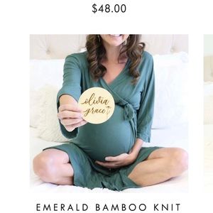 Hospital robe/maternity robe + baby knotted gown &hat